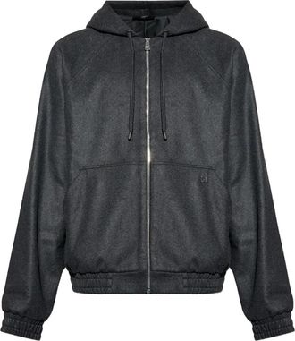 Fendi zip-up cashmere hoodie - Grey