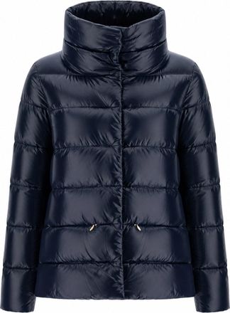 Herno Short Padded Jacket with High Collar and Drawstring Detail
