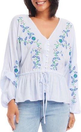 Karen Kane Floral Embroidered Stripe Top at Nordstrom Rack, Size X-Small