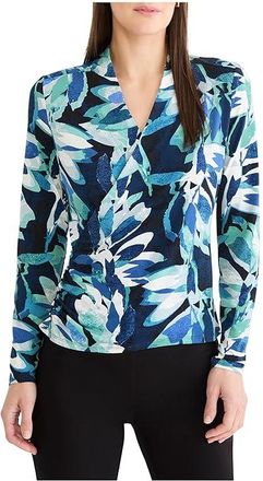 Nic+Zoe Giverny Knit Wrap Top Womens Clothing Green : XL, Polyester/Spandex