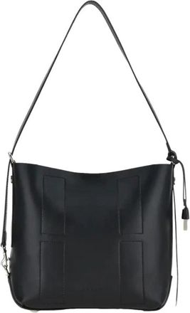 Hogan Zwarte leren hobo schoudertas - Dames - Schoudertassen - Zwart - ONE Size - Leer - Tassen