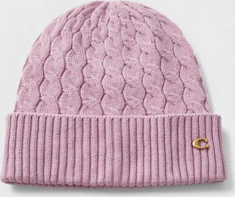 Coach Womens Coach Cable Beanie Faded Pink