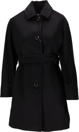 Max Mara Black Shirt Collar Trench Coat