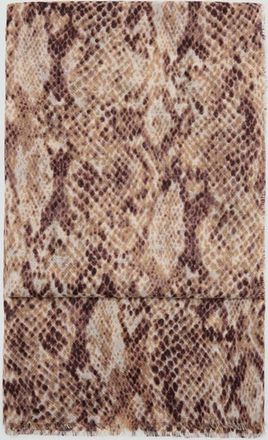 Mango Foulard stampa bordi sfilacciati marrone - Donna - Taglia unica - MANGO