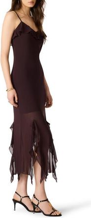 Steve Madden Mariane Ruffle Sleeveless Maxi Dress in Chocolate at Nordstrom, Size X-Large