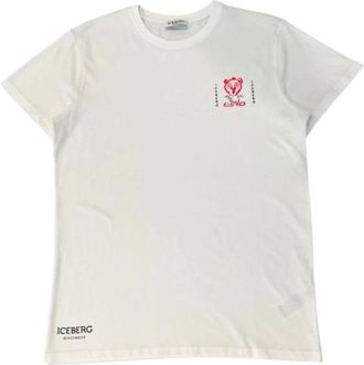Iceberg Tops, Heren, Wit, M, Katoen, Witte Katoenen Heren T-Shirt
