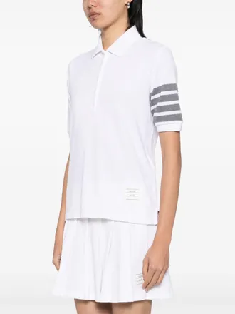 Thom Browne Striped Sleeve Polo - White
