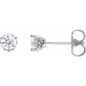 Diamond2Deal 1/3ct Lab-Grown Diamond Vintage-Inspired Earrings Clarity SI, Color G-H, 14k Gold
