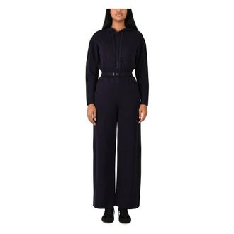 Elisabetta Franchi Mono de punto bicolor con logo - Jumpsuits & Playsuits - Mujer - Azul - 2XL