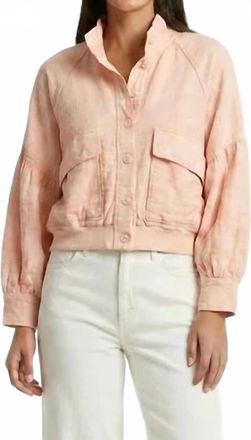 bobi Boardwalk Woven Slub Jacket In Shrimp