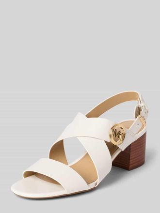 Michael Kors Sandalette aus Leder mit Blockabsatz in Offwhite, Gr&ouml;&szlig;e 36