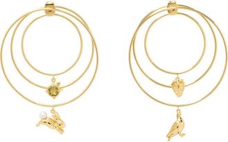 Kate Spade New York bunny & strawberry charm hoop earrings in Gold Multi at Nordstrom