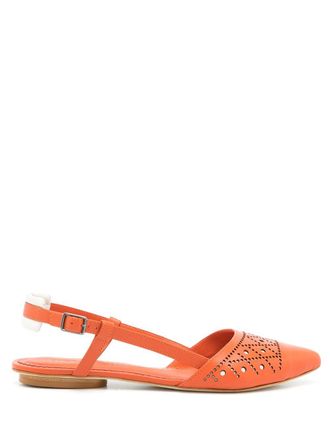 Sarah Chofakian leather Velasco shoes - women - Leather - 39 - Orange
