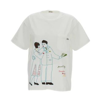 Bode T-Shirts, female, White, Size: M Companion T-shirt