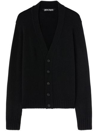 Palm Angels logo-knit buttoned cardigan - men - Polyamide/Cashmere/Viscose/Merino/Acrylic/Wool - S - Black