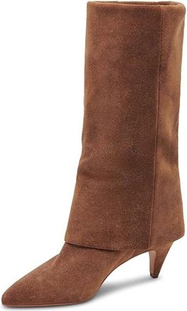 Dolce Vita Dionne Boots Brown Suede Pointed Toe Mid-Calf RHS6943