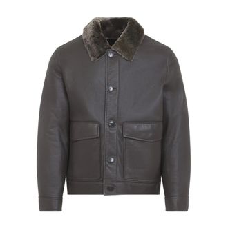 Yves Salomon Giacca in Pelle - - Jackets - Uomo - Marrone - L