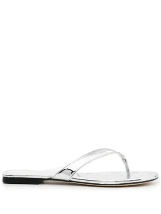 Tory Burch Teenslippers met logoplakkaat - Zilver