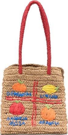 Damson Madder Fruity raffia bag - women - Paper - One Size - Brown