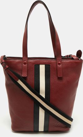 Bally Red Leather Tracie Vertical Tote