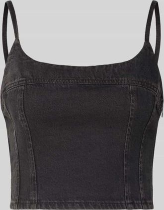 Levi's Slim Fit Crop Top aus reiner Baumwolle Modell JADINE in Black, Gr&ouml;&szlig;e XS