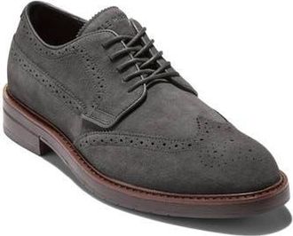 Cole Haan Judson Grand Wingtip Derby in Raven Suede Dark Natural at Nordstrom Rack, Size 10.5