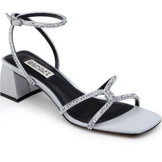 Badgley Mischka Brisa Ankle Strap Sandal in Silver Sat at Nordstrom Rack, Size 7.5