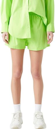 Grey Lab Cotton Boyfriend Shorts in Lime at Nordstrom, Size X-Small