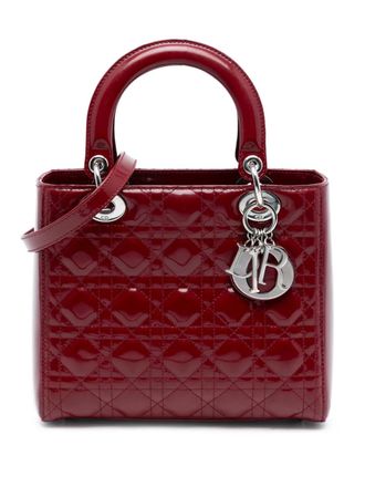 Dior 2010 Medium Patent Cannage Lady Dior satchel - women - Patent Leather - One Size - Red