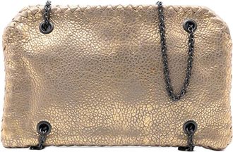 Bottega Veneta Borsa a spalla in pelle metallizzata con motivo Intrecciato 2012-2025 - Oro