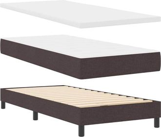 vidaXL Vidaxl - Cama Box Spring Con Colch&oacute;n Marr&oacute;n Oscuro 160 X 200 Cm