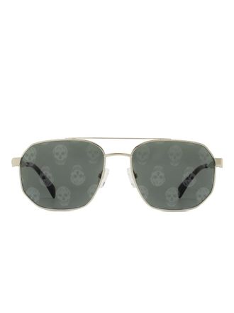 Alexander McQueen Eyewear Occhiali da sole stile pilota - Argento