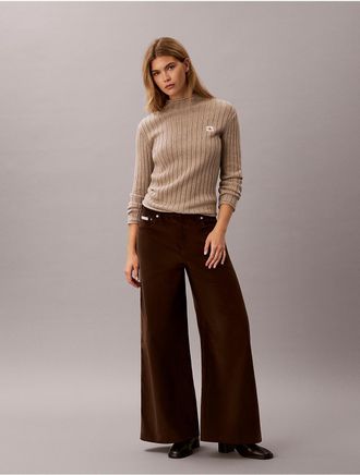 Calvin Klein Jeans Calvin Klein Womens Corduroy Wide Leg Pants - Brown - 10