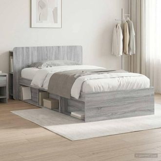 Berkfield Home Bed Frame with Storage Grey Sonoma 75 x 190 cm Engineered Wood
