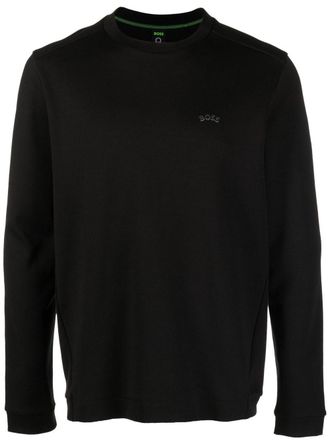 BOSS Sweater met logoprint - Zwart