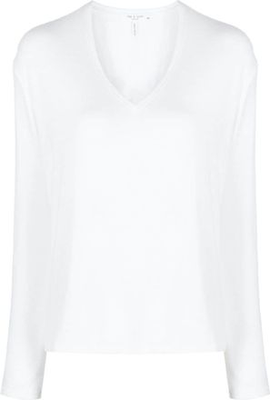 Rag & Bone Hudson fine-knit sweatshirt - women - Rayon/Polyester/Spandex/Elastane - S - White