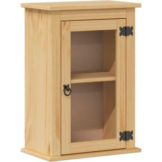 vidaXL Armario De Ba&ntilde;o De Pared Corona Madera Maciza Pino 45x27x64,5cm Vidaxl