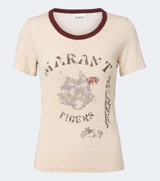 Isabel Marant T-shirt Kiliann in lino con stampa