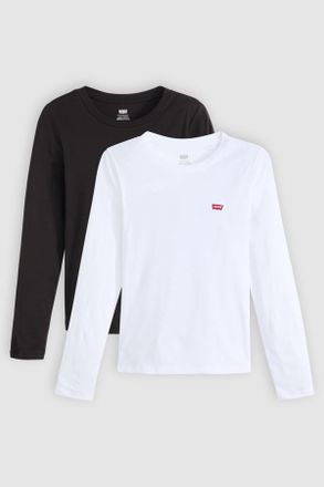 Levi's Camiseta de manga larga Essential (paquete de 2) - Mujer - 2XS - Multicolor / 2 Pack Tee White + & Anthracite Night