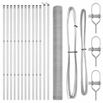 Berkfield Home Hexagon Fence 1.6x25 m Galvanised Steel in Silver