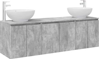 vidaXL Juego De Muebles De Ba&ntilde;o 3 Uds. Gris Hormig&oacute;n Vidaxl