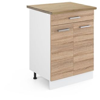 Vicco Mueble Bajo De Cocina R-line, Sonoma, 60 Cm Con Caj&oacute;n, Et Roble