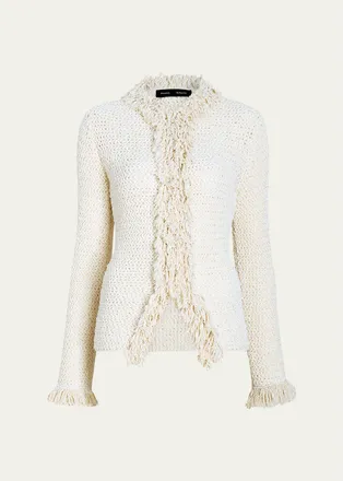 Proenza Schouler Nilo Textured Top w/ Frayed Trim