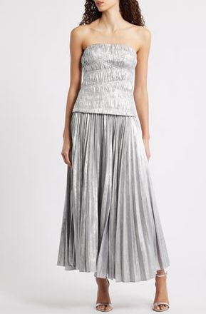 Acler Rockland Strapless Midi Dress in Dove Metallic at Nordstrom Rack, Size 10