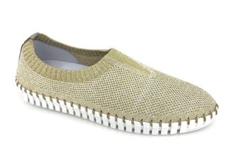Eric Michael Womens Lucy Stretch Sneakers In Gold