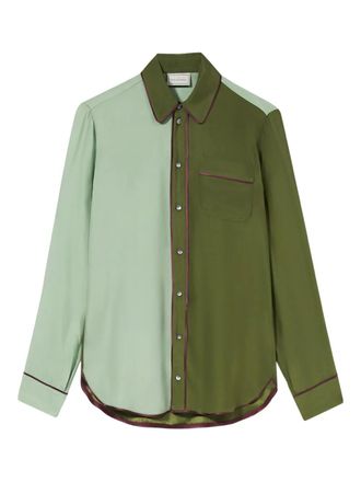 Pierre-Louis Mascia Adanar two-tone piped shirt - Green