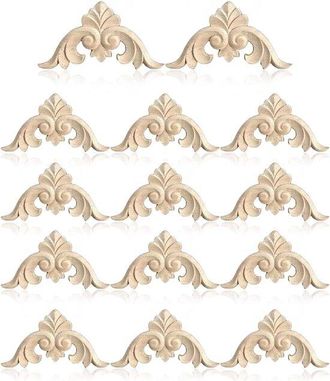 No Brand 14 Piezas De Molduras Decorativas De Madera - Adhesivos Para Tallado De Madera - Aplicaciones De Esquina Adecuadas Para Puertas, Armarios Y Ventanas