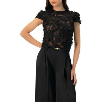 Ivonne Drop Shoulder Fantasy Straight Top in Black at Nordstrom, Size 14