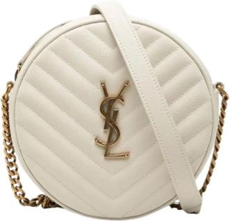 Saint Laurent Pre-owned Vintage Crossbody Tas - Dames - Vintage Schoudertas - Wit - ONE Size - Leer - Vintage
