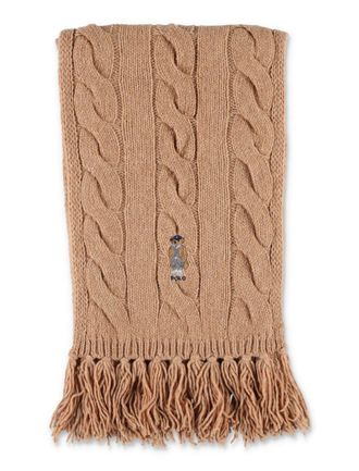 Polo Ralph Lauren Polo Bear Cable-Knit Wool Blend Scarf